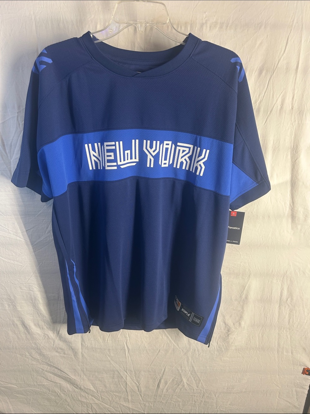 Fanatics New York Men's Athletic Jersey in Navy and Royal Blue